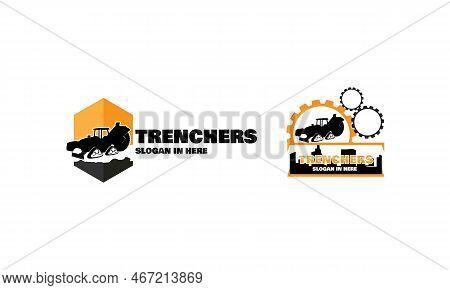 Construction Vehicle Logo Designs Vector, Trencher Logo