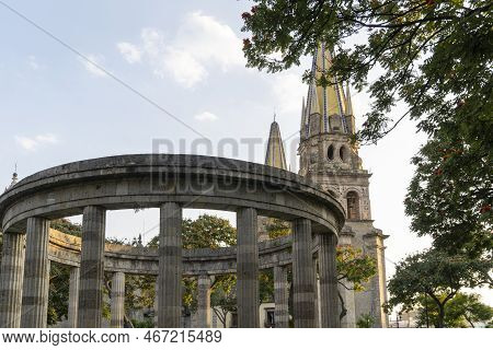 The Rotunda Rotonda De Los Jaliscienses Ilustres In Hidalgo Street. It Honors The Memory