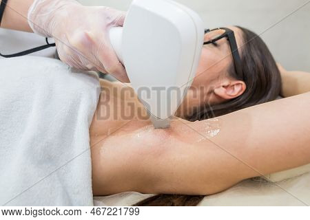 Laser Hair Removal And Cosmetology In A Beauty Salon. Hair Removal Procedure. The Concept Of Laser H