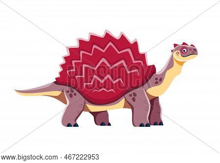 Cartoon Carbonemys Dinosaur Character. Paleontology Lizard, Isolated Ancient Wildlife Creature Or Pr