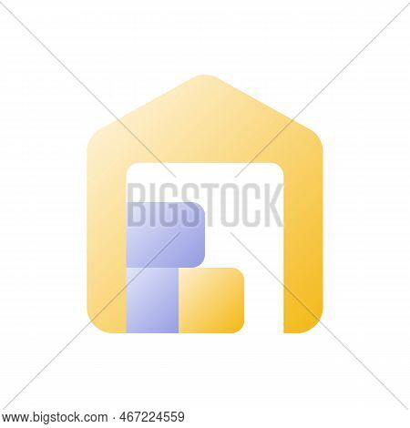 Warehouse Flat Gradient Two-color Ui Icon. Postal Storehouse. Logistics. Parcels Storage. Simple Fil
