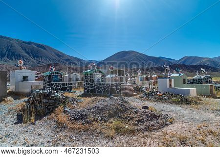 La Poma, Argentina - April 11, 2022: A Cemetery In The Countryside In The Foothills Of The Andes