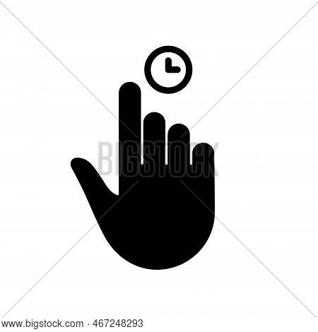 Cursor Hand Computer Mouse Silhouette Icon. Pointer Finger Black Glyph Pictogram. Click Press Double
