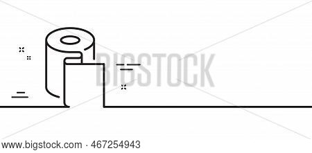 Paper Wallpaper Line Icon. Paper Towels Sign. Cling Film Roll Symbol. Minimal Line Illustration Back