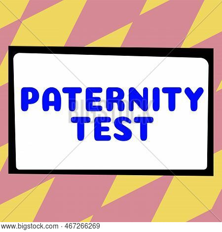Text Showing Inspiration Paternity Test. Business Overview A Test Of Dna To Determine Whether A Give