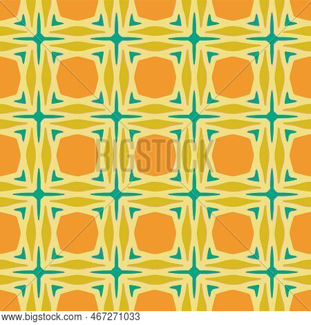 Vintage Geo Repeat Pattern Seamless Background Print