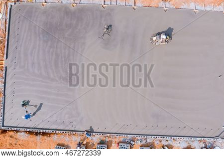 This Process Entails Polishing And Leveling Cement Screed Mortar Floors On Construction Site Before 