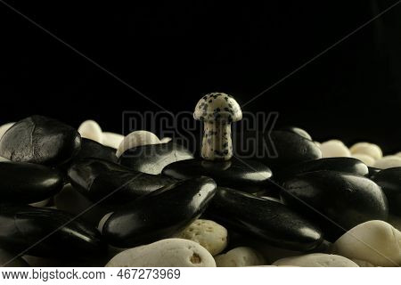 Stone Mushrooms Made From Mixed Gemstones And Crystalize Rock Showing Unique Patterns And Colours Us