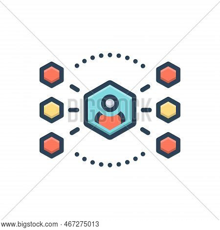 Color Illustration Icon For Contacts Connection Link Communication List Liaison