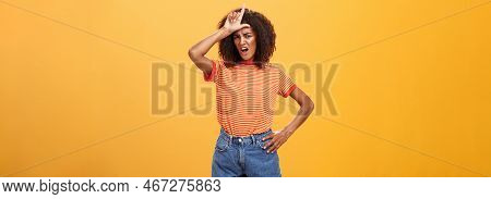 Arrogant And Confident Woman Not Talk With Losers. Mocking Self-assured Stylish African American Fem