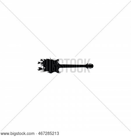 Electric Guitar Icon. Simple Style Rock Music Festival Ticket Big Sale Poster Background Symbol. Ele