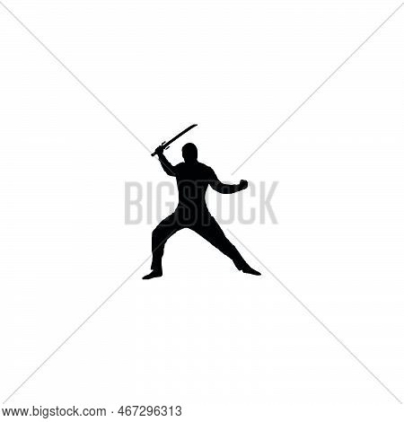 Ninja Icon. Simple Style Ninja Samurai Poster Background Symbol. Ninja Brand Logo Design Element. Ni
