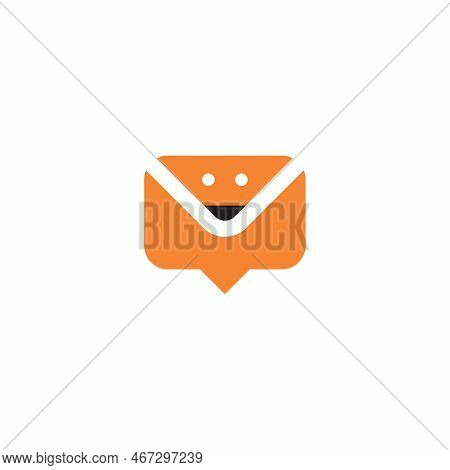 Fox Chat Logo Symbol. Mail Fox Design