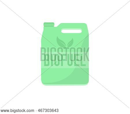 Biofuel Canister, Green Jerrycan With Biofuel Label Logo Design. Renewable Energy, Ustainable Develo