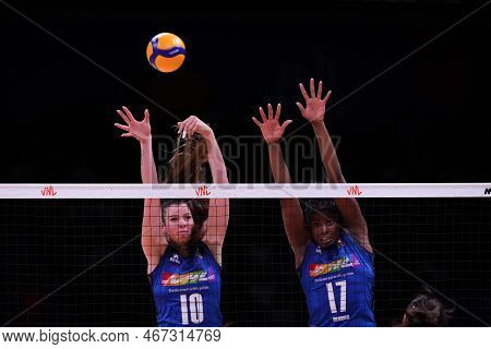 Ankara, Turkiye - July 14, 2022: Chirichella Cristina And Sylla Miryam Fatime In Action During Italy