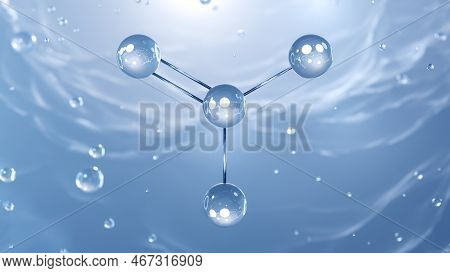 Nitrate Molecular Structure, 3d Model Polyatomic Ion, Structural Chemical Formula View From A Micros