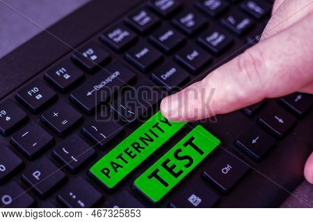 Text Showing Inspiration Paternity Test. Internet Concept A Test Of Dna To Determine Whether A Given