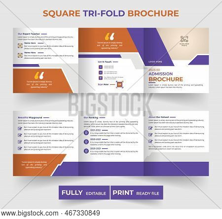 Modern Creative Square Education Brochure Template Design