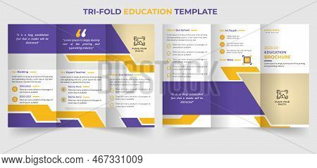 Modern Education Trifold Brochure Template Design In A4