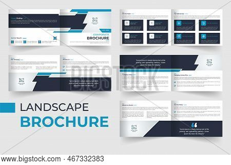 Corporate 10 Pages Landscape Brochure Template Design In A4