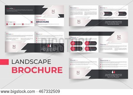 Corporate 10 Pages Landscape Brochure Template Design A4