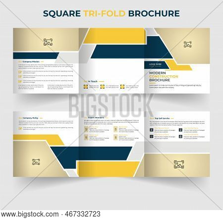 Modern Construction Square Brochure Template Design A4