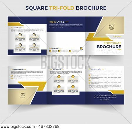 Construction Corporate Square Brochure Template Design A4