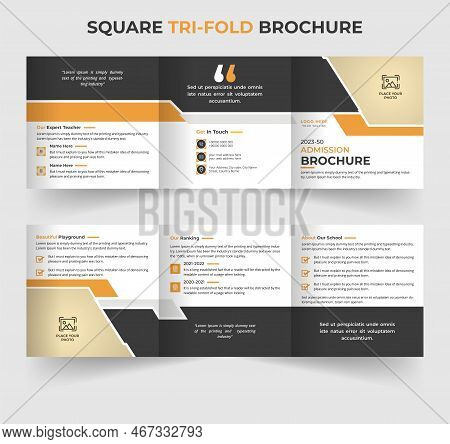 Admission Multipurpose Square Tri-fold Brochure Template Design