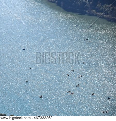 Full View Of Naini Lake During Evening Time Near Mall Road In Nainital, Uttarakhand, India, Beautifu
