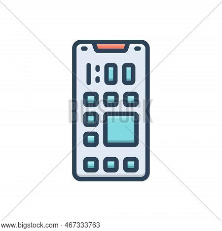 Color Illustration Icon For Apps Screen Phone Interface Homescreen Application
