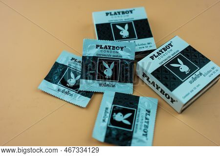 Samut Prakan, Thailand - December 17, 2022 : Box Of Playboy Condom Size 52 Mm, (playboy Black Tie) P
