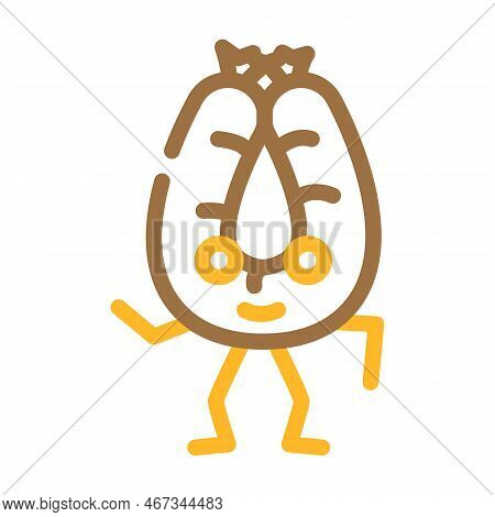 Kielbasa Meat Character Color Icon Vector. Kielbasa Meat Character Sign. Isolated Symbol Illustratio
