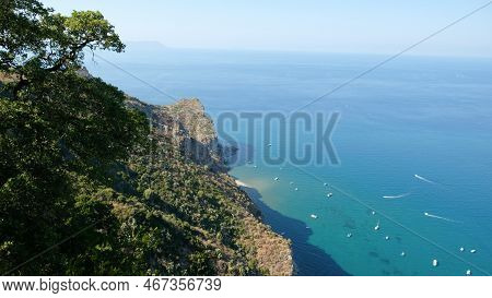 Sicily, Province Of Messina. Amazing View Of The Marinello Lake Nature Reserve From The Tindari Prom