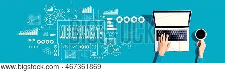 Micropayments Theme With Person Using A Laptop Computer