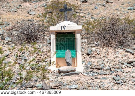 La Poma, Argentina - April 11, 2022: The Holy Hill And The Statue Of Christ