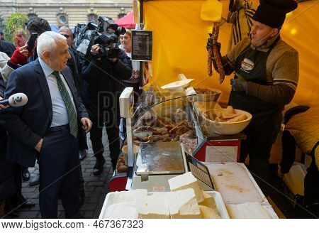 Bucharest, Romania - December 16, 2022: Romanian Minister Of Agriculture And Rural Development Petre