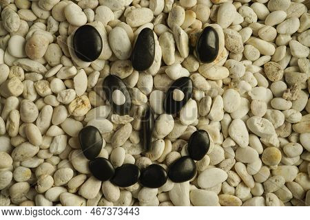 Stone Faces Small Black And White Stones With Sad Happy And Angry Faces