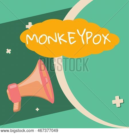 Writing Displaying Text Monkeypox. Business Showcase Poxvirus Of Africa Caused By Chiefly In Wild Ro