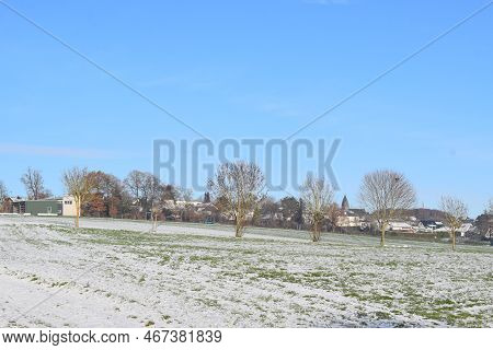 Eifel Village Kürrenberg In Fresh Snow And Sunlight