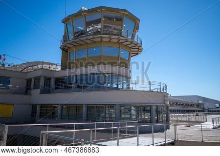 Bourget - France - August 6, 2022 : Control Tower In Air And Space Museum