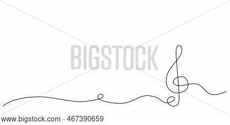 Decoration Continuous Line Hand Drawing Element Note For Concert, Photo Book, Invitations. Vector St