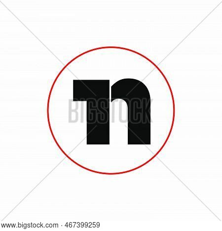 1n Black Vector Icon. 1n Black Typography Icon Lettering.
