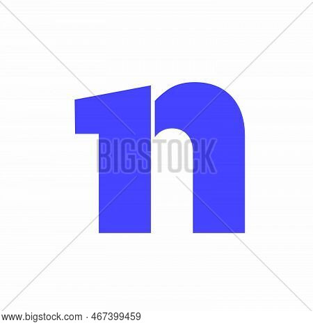 1n Vector Icon. 1n Typography Icon Lettering.