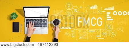 Fmcg - Fast Moving Consumer Goods Theme With Person Using A Laptop Computer