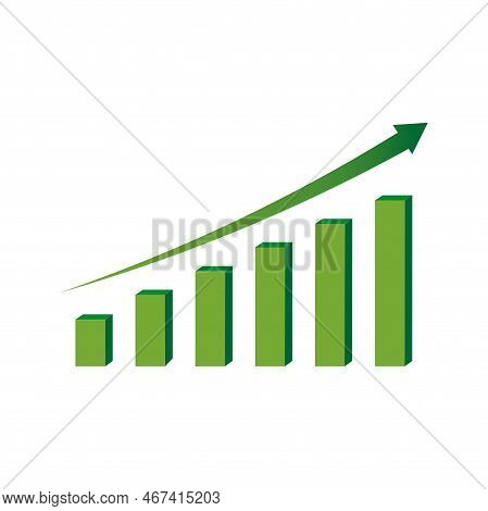 Green Arrow Graph. Business Success. Growth Stock Diagram Financial Graph. Vector Illustration. Stoc