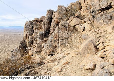 Granite Rocks On A Mountain Ridge Taken At Saddleback Butte Taken In The Rural Mojave Desert, Ca