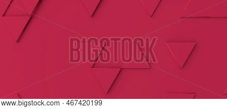 Abstract Modern Magenta Triangle Background, Color Of The Year 2023, 3d Rendering Concept Backdrop