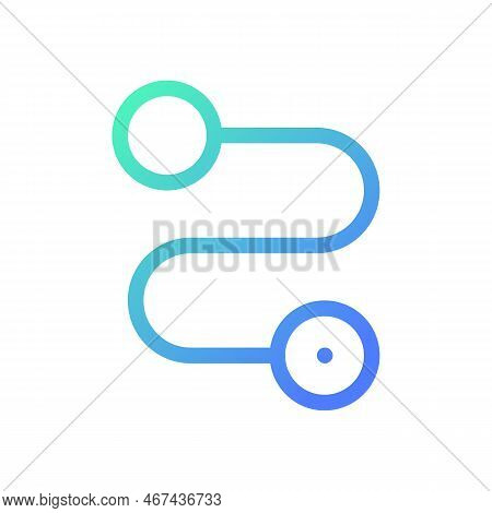 Travel Route Pixel Perfect Gradient Linear Ui Icon. Distance Between Two Points. Gps Navigation. Lin