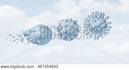 Cold Weather Virus And Winter Viral Outbreak As A Snowball Or Snow Ball Shaped As A Coronavirus Cell