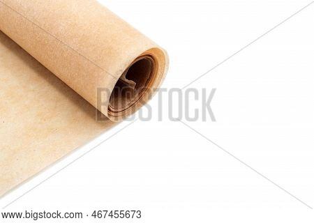 Paper On A Roll With Empty Space For Inscriptions. Parchment Paper For Baking